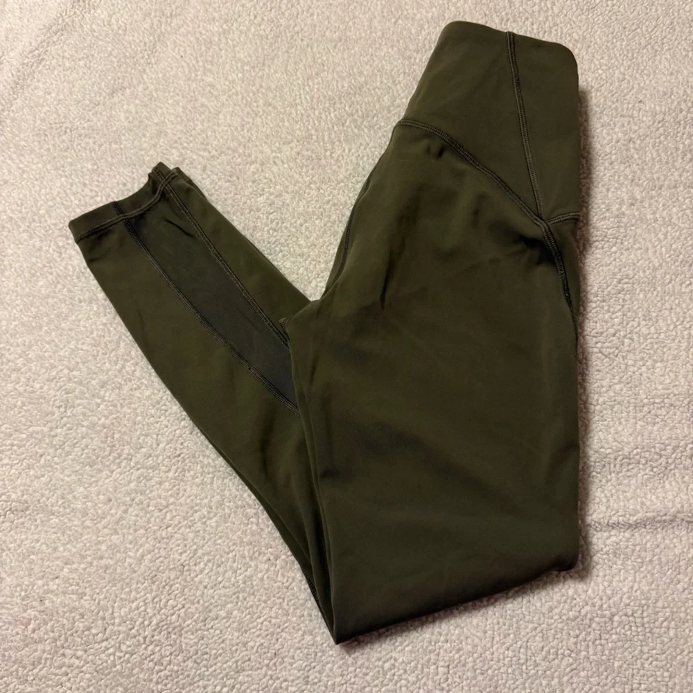 Lululemon Train Times 7/8 Pant Mesh Leggings Sage Green